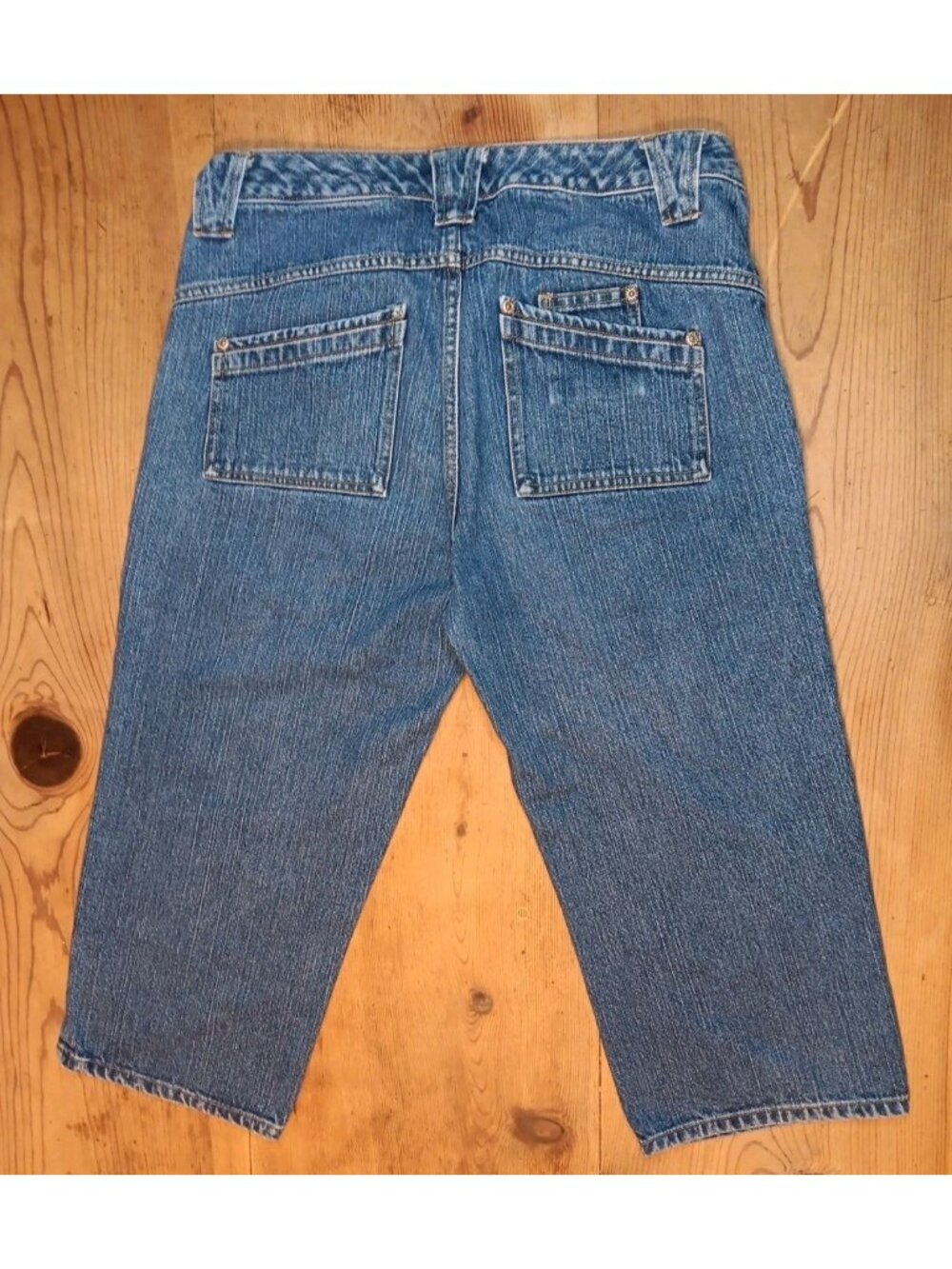 Vtg Faded Glory Utility Capri Jeans Womens 8 Medium Wash Denim Pockets Cotton - Picture 4 of 7